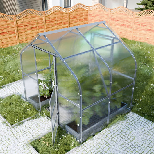 Serre da giardino robuste KLASIKA*DROP 5m2, 2,5m x 2m, 4 mm con rivestimento in policarbonato