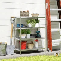 Scaffale da Cucina a 4 Livelli Regolabili su 10 Altezze Diverse, in Acciaio Inox, 91x40x108 cm, Argento