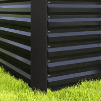 Aiuola Rialzata Set 2 Pezzi Rettangolari senza Fondo, in Acciaio Zincato, 120x60x60 cm, Grigio Scuro