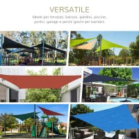 Vela Ombreggiante Rettangolare, Impermeabile e Anti-Raggi UV in HDPE, 3x4m, Crema