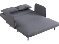 Divano Letto Pieghevole 2 Posti Grigio Convertibile 140cm Habitat et Jardin