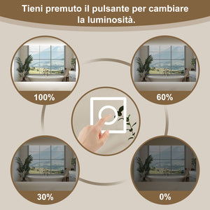 AICA SPECCHIO DA BAGNO CON LED, 80x60cm, Antiappannamento, 3 Temperature Colore, Retroilluminato