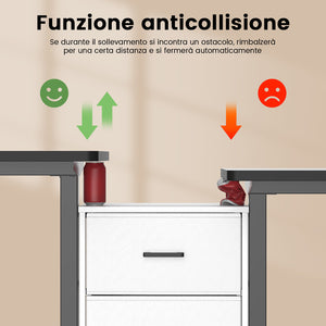 Scrivania elettrica Regolabile in Altezza 120x60x70-116cm, Scrivanie scrivimpiedi con Pannello Intelligente a 3 Memorie, funzione silenziosa