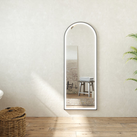 Specchio a corpo intero 160x60cm con LED, temperatura di colore regolabile, design moderno e adatto per svariate scenari.