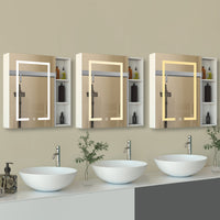 Mobiletto Specchiera Pensile da Bagno 50x70 cm, Bianco