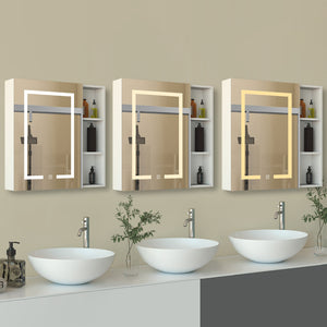 Mobiletto Specchiera Pensile da Bagno 50x70 cm, Bianco