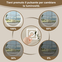 AICA Specchio Da Bagno Rotondo Da 70cm con LED, Antiappannamento, 3 Temperature Colore, Retroilluminato