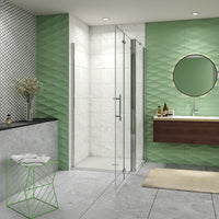 185 cm Box Doccia Angolare Porta Battente Pieghevole 90 cm Parete Fissa 90 cm Vetro da 6 mm Temperato Anticalcare Barra Stabilizzatrice 45 cm Cromo Lucido