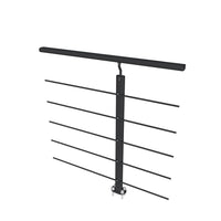 Ringhiera Parapetto in Alluminio Nero Opaco 100x100cm per interni ed esterni a Fissaggio a Pavimento