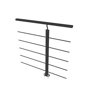 Ringhiera Parapetto in Alluminio Nero Opaco 100x100cm per interni ed esterni a Fissaggio a Pavimento