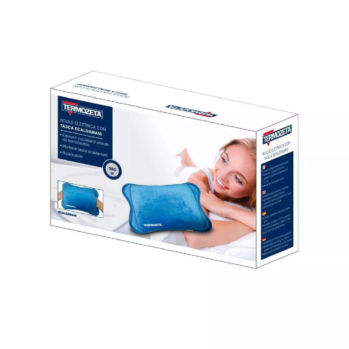 Borsa Acqua Calda TERMOZETA tzr44plus Elettrica Ricaricabile con tasca Scaldamani letto