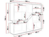 Credenza Alta Bianca Moderna 120 cm MDF Marrone Habitat et Jardin