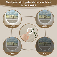 50 x 90 cm Specchio con illuminazione integrata bagno ciottolo. Touch. Pellicola Antideflagrante