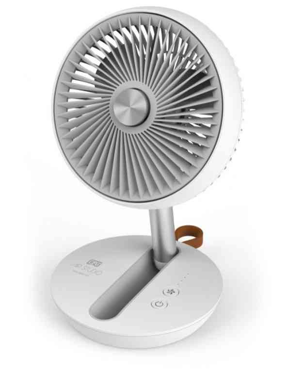 CFG Ventilatore da tavolo AIR STUDIO EV122 ricaricabile potente USB 4 velocità da scrivania silensioso compatto richiudibile ideale per uso domestico ufficio piccolo motore DC batteria al litio 4000 mAh