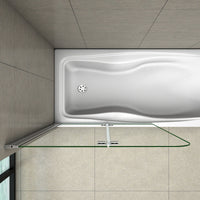 Parete Da Vasca Bagno Sopravasca Due Ante Movibili Pieghevoli Vetro 6 mm Temperato Anticalcare 120x140 cm