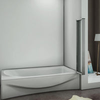 120x140 cm Sopravasca Parete Per Vasca Pieghevole a Libro 5 Antine Vetro Temperato Trasparente 4 mm Telaio Con Processo Di Elettroforesi