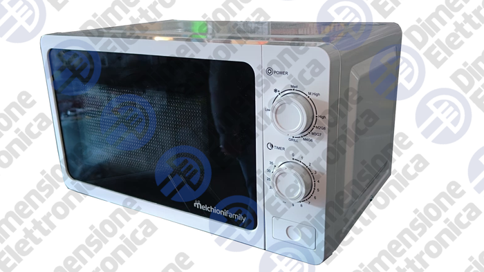 Melchioni Family Forno Microonde con Grill 20L ONDA Multifunzione 800W Regolazione Manuale Funzione Grill Timer 1-35 Min Dimensioni 45x32x25 cm