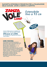 RACCHETTA PER ZANZARE FULMINA CFG ZANZA VOLE' LONG Z041 ZANZAVOLE' ESTENSIBILE