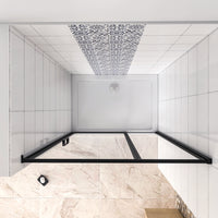 90x185 cm Box Doccia per Nicchia Porta Battente Verso Esterno in Vetro Temperato Trasparente Anticalcare 6 mm Profilo Nero Opaco