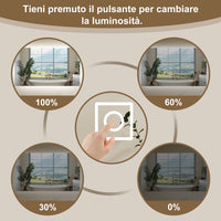 AICA SPECCHIO DA BAGNO CON LED, 120x70cm, Disappannamento, Funzione Memoria, Infinitamente Dimmerabile