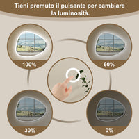 100 x 80 cm Specchio con illuminazione integrata bagno ciottolo. Touch. 3 Temperature Colore. Pellicola Antideflagrante