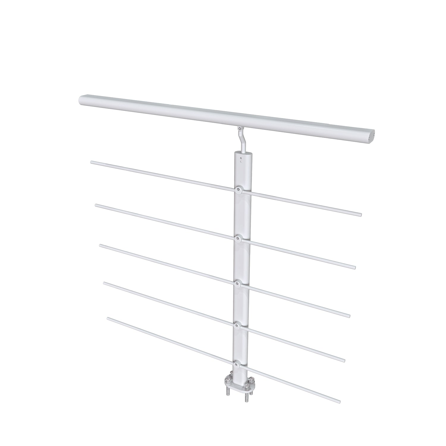 Ringhiera Parapetto in Alluminio Argento Opaco 100x100cm per interni ed esterni a Fissaggio a Pavimento