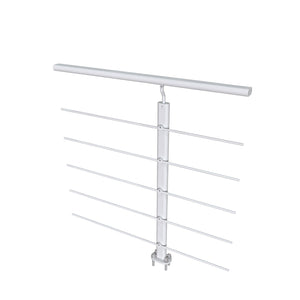 Ringhiera Parapetto in Alluminio Argento Opaco 100x100cm per interni ed esterni a Fissaggio a Pavimento