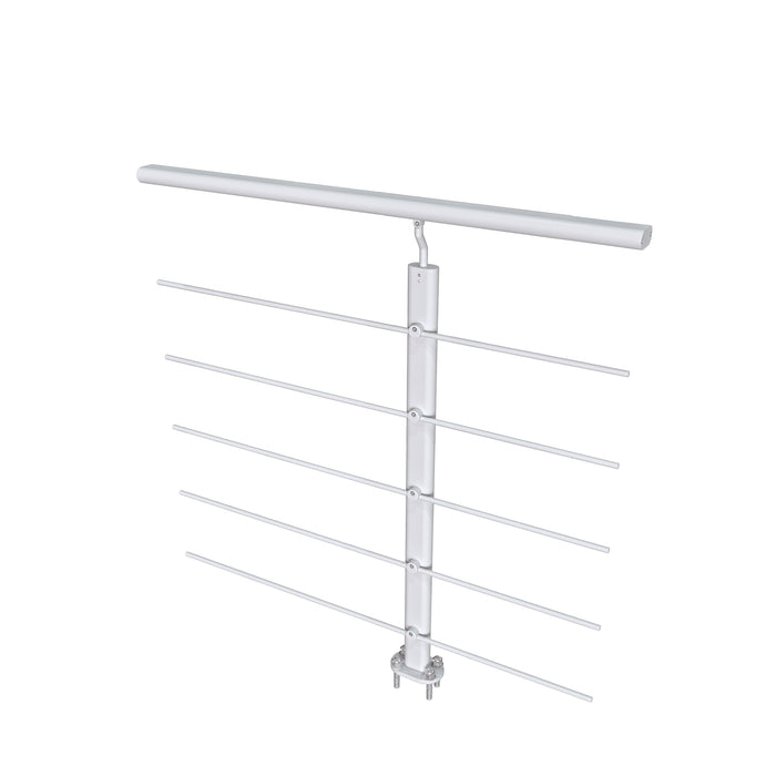 Ringhiera Parapetto in Alluminio Argento Opaco 100x100cm per interni ed esterni a Fissaggio a Pavimento