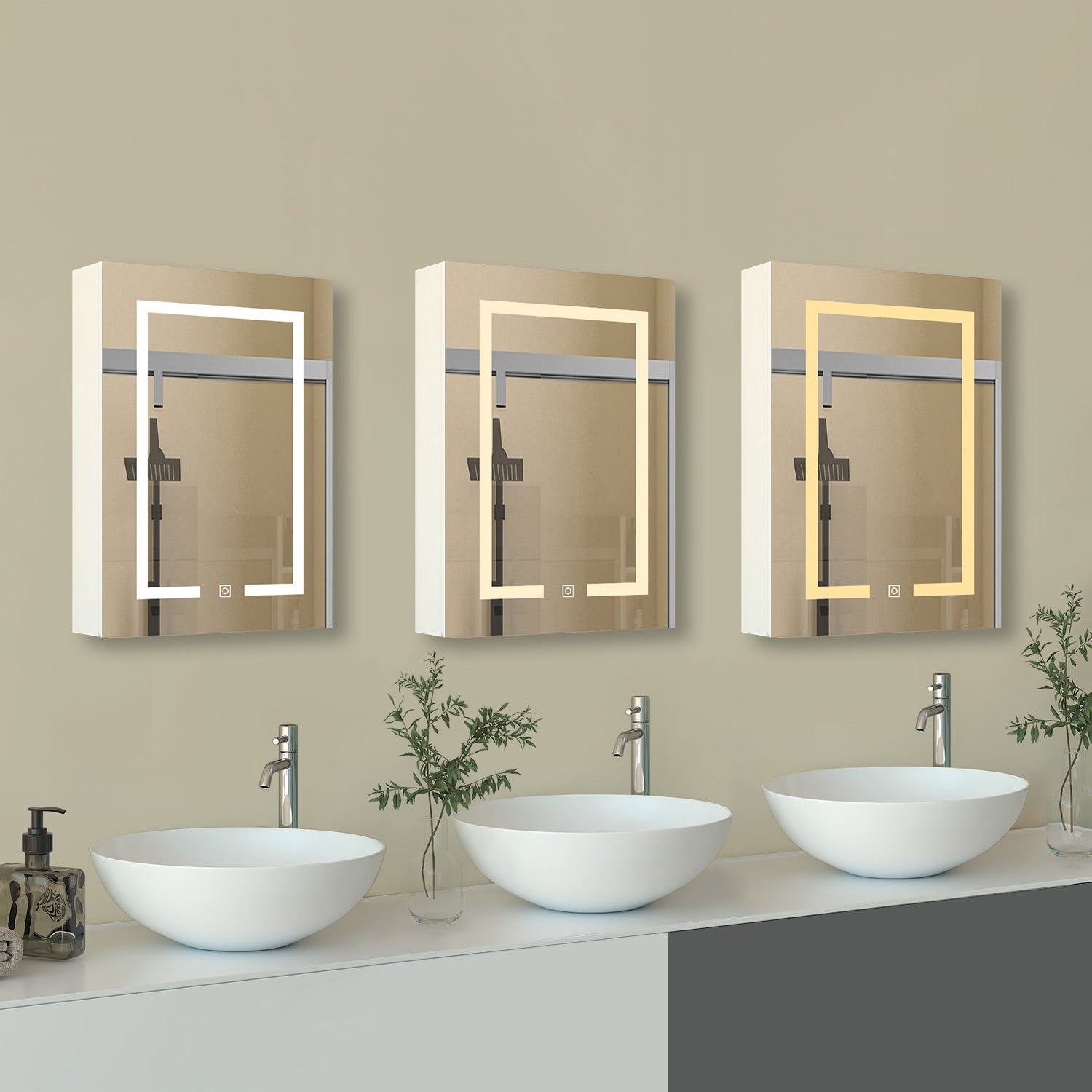 Armadietto a muro da Bagno con Specchio 50x70 cm, Bianco