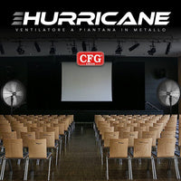 CFG Ventilatore A Piantana in Metallo 170w Ø 71 Oscillante Hurricane New Ev065