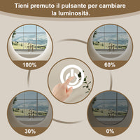 AICA SPECCHIO DA BAGNO ROTONDO CON LED 60 x 60 cm, antiappannamento, interruttore a sfioramento(Retroilluminato)