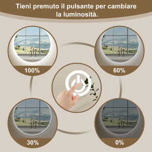 AICA SPECCHIO DA BAGNO ROTONDO CON LED 70 x 70 cm, antiappannamento, interruttore a sfioramento