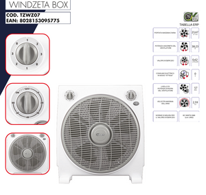 Ventilatore da pavimento Termozeta TZWZ07 3 velocità 30cm diametro compatto piccolo timer 60 minuti 45W