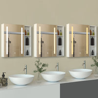 Mobiletto Specchiera Pensile da Bagno 50x70 cm, Bianco