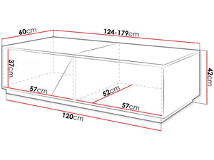 Tavolino con Cassapanca 124x60x42cm MDF Bianco/Marrone Interno/Esterno Habitat et Jardin