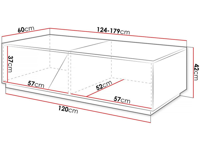Tavolino con Cassapanca 124x60x42cm MDF Bianco/Marrone Interno/Esterno Habitat et Jardin