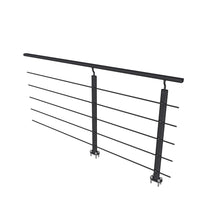 Ringhiera Parapetto in Alluminio Nero Opaco 200x100cm per interni ed esterni a Fissaggio a Pavimento