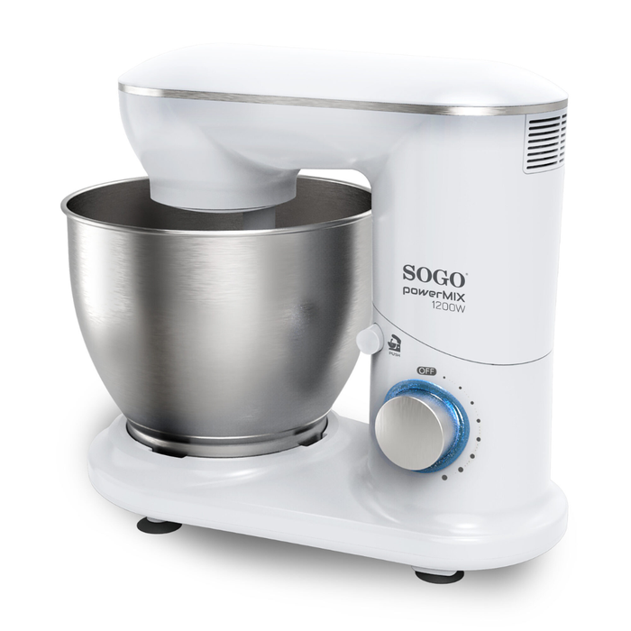 Impastatrice Planetaria 6L 1200W SOGO – Robot da Cucina con Ciotola Inox, 8 Velocità, Mixer per Pane Pizza Dolci