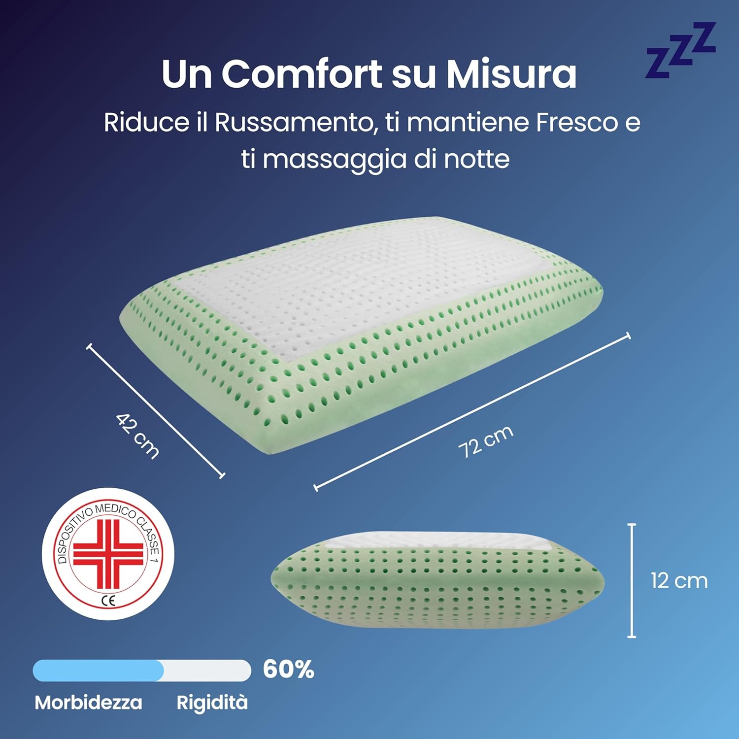 Coppia | Cuscino Anti Russamento bio Apollo - 72x42x12cm