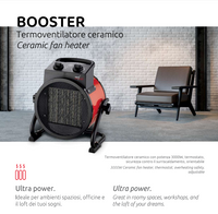 Termoventilatore ceramico Melchioni Family Booster 158640028 3000W aria calda ed una di aria fredda