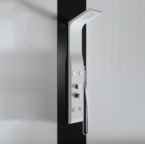 Pannello doccia idromassaggio in ABS verniciato a polvere finitura bianco opaco