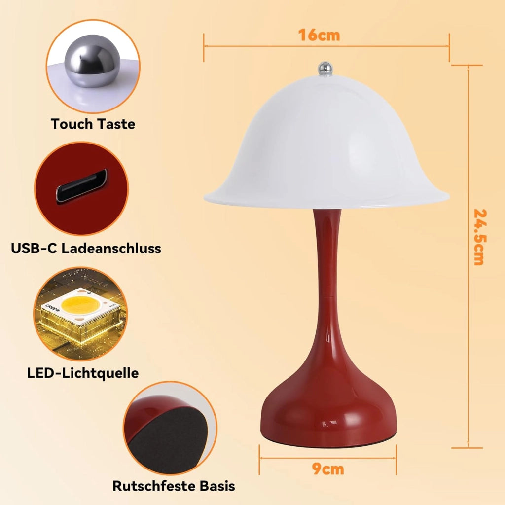 ZMH Lampada da tavolo LED USB ricaricabile luminosità regolabile per camera letto ufficio