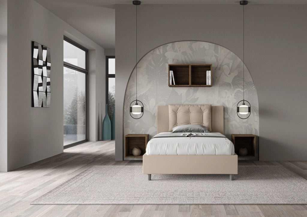 Letto 1 Piazza e Mezzo 120x200 cm con Rete Annalisa Tortora