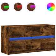 Mobile TV | Armadietto TV | Mobile Porta TV con LED Rovere Fumo 100x34x50 cm in Truciolato