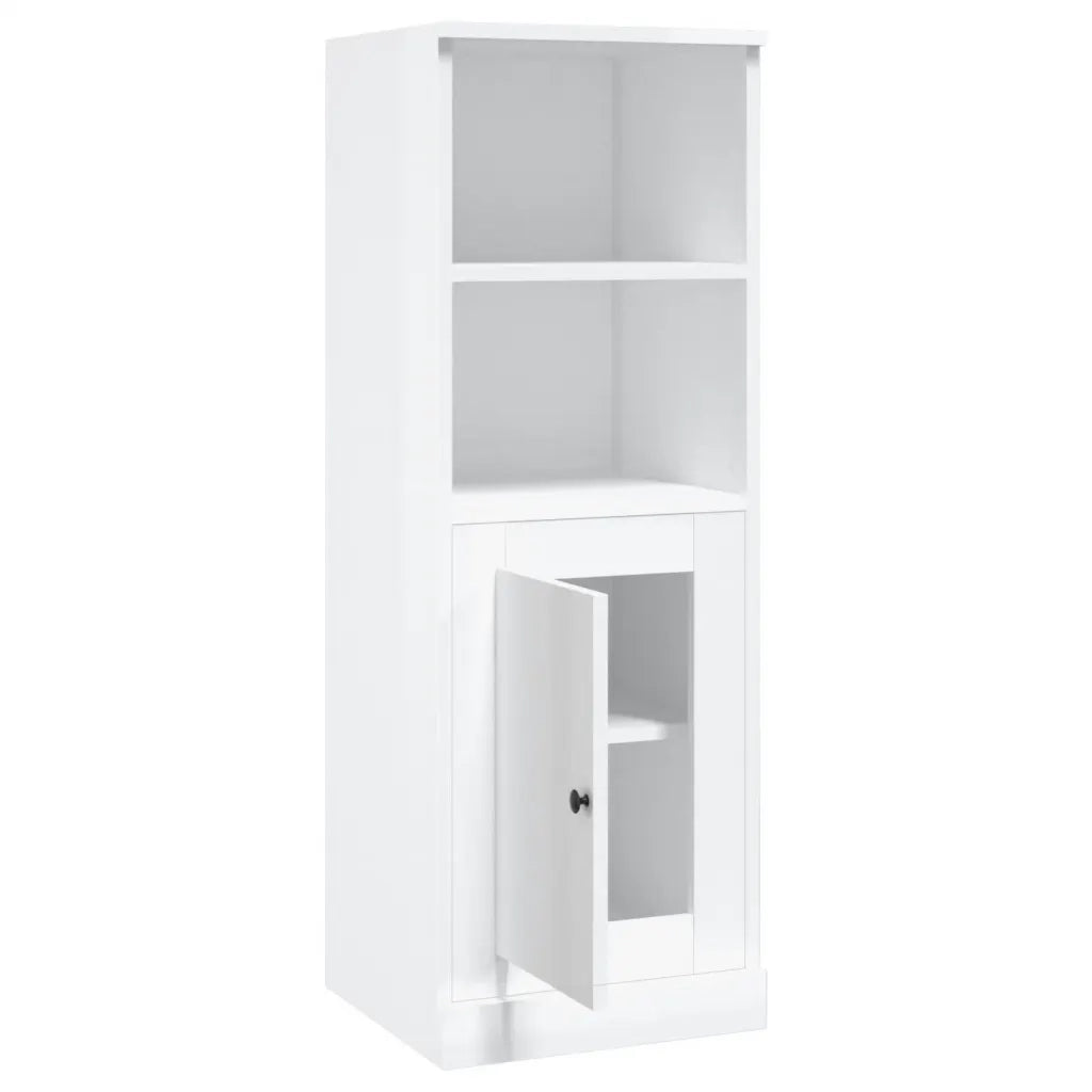 Credenza-Buffet-Armadio da cucina Bianco Lucido 36x35,5x103,5 cm in Legno Multistrato