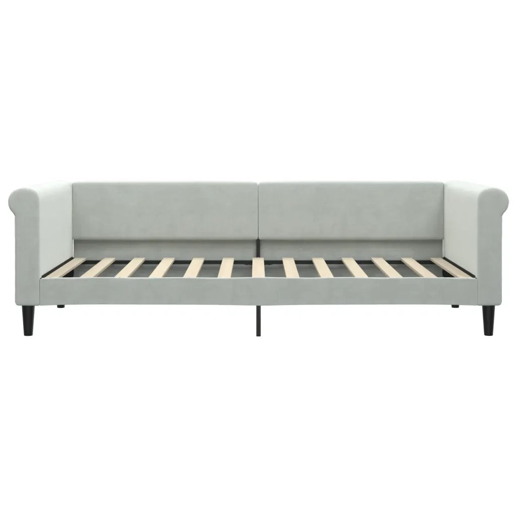 Letto singolo | Letto per adulti | Letto da Giorno Grigio Chiaro 90x200 cm in Velluto