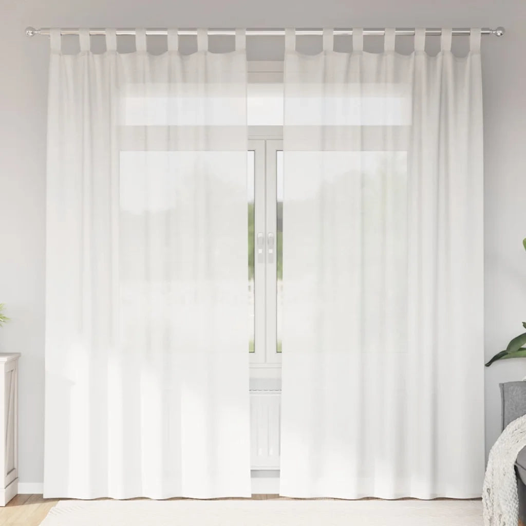 Tende in Voile con Passanti 2 pz Bianco 140x245 cm
