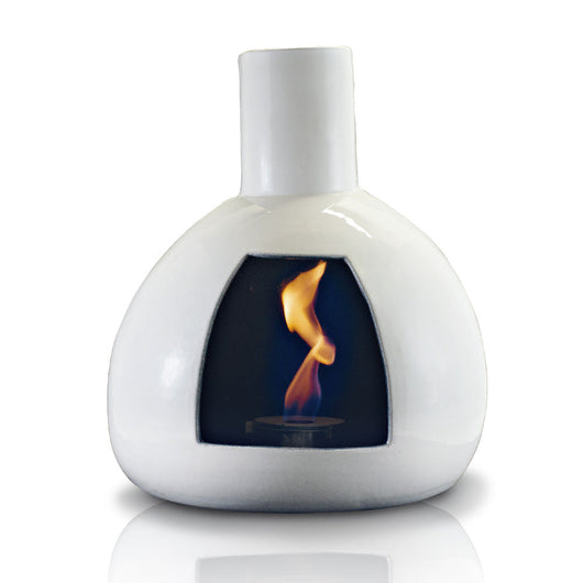 Camino a Bioetanolo da Parete in Ceramica 50x60 cm Ferazzoli Peer Bianco