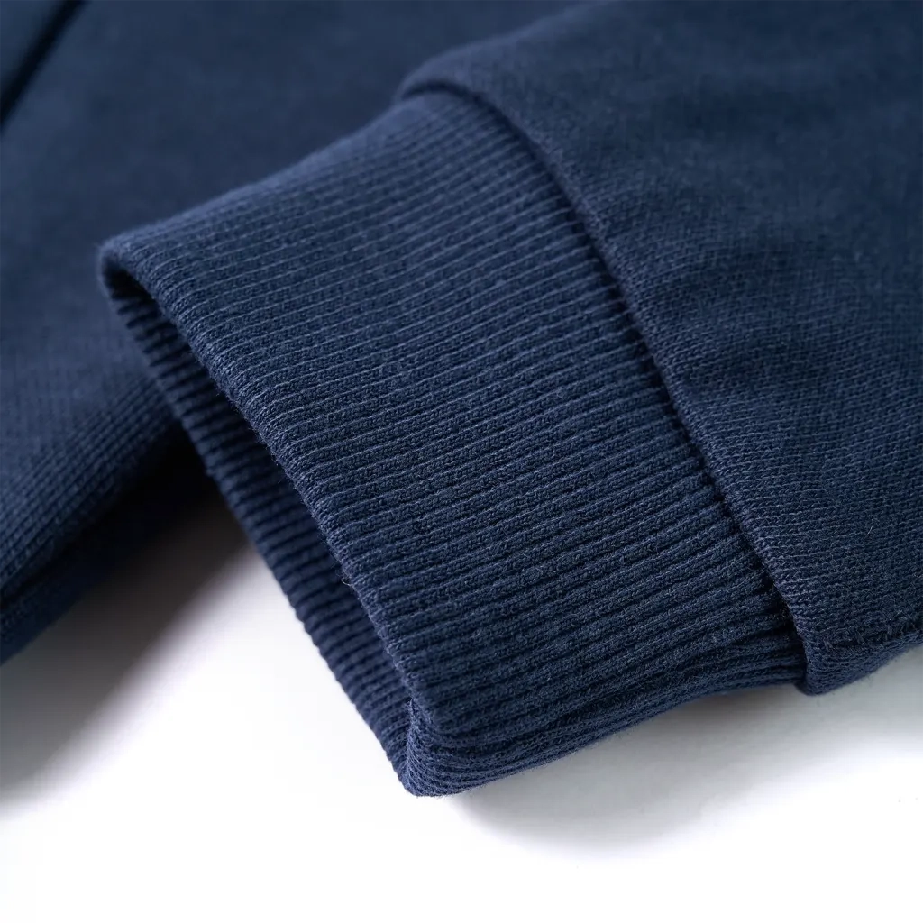 Felpa da Bambino con Cappuccio Blu Marino Mélange e Arancione 92 12774
