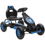 Go Kart a Pedali per Bambini ¨C zephmum ¨C Blu, Regolabile, Ruote Gonfiabili